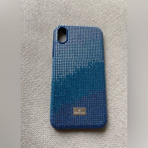 NEW Swarovski Crystalgram Smartphone Case with Bumper For iPhone XS Max In Blue - Picture 7 of 8